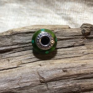 Pandora green glass gem